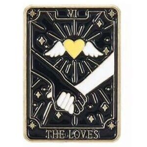 The Loves Tarot Card Gold Tone Enamel Pin